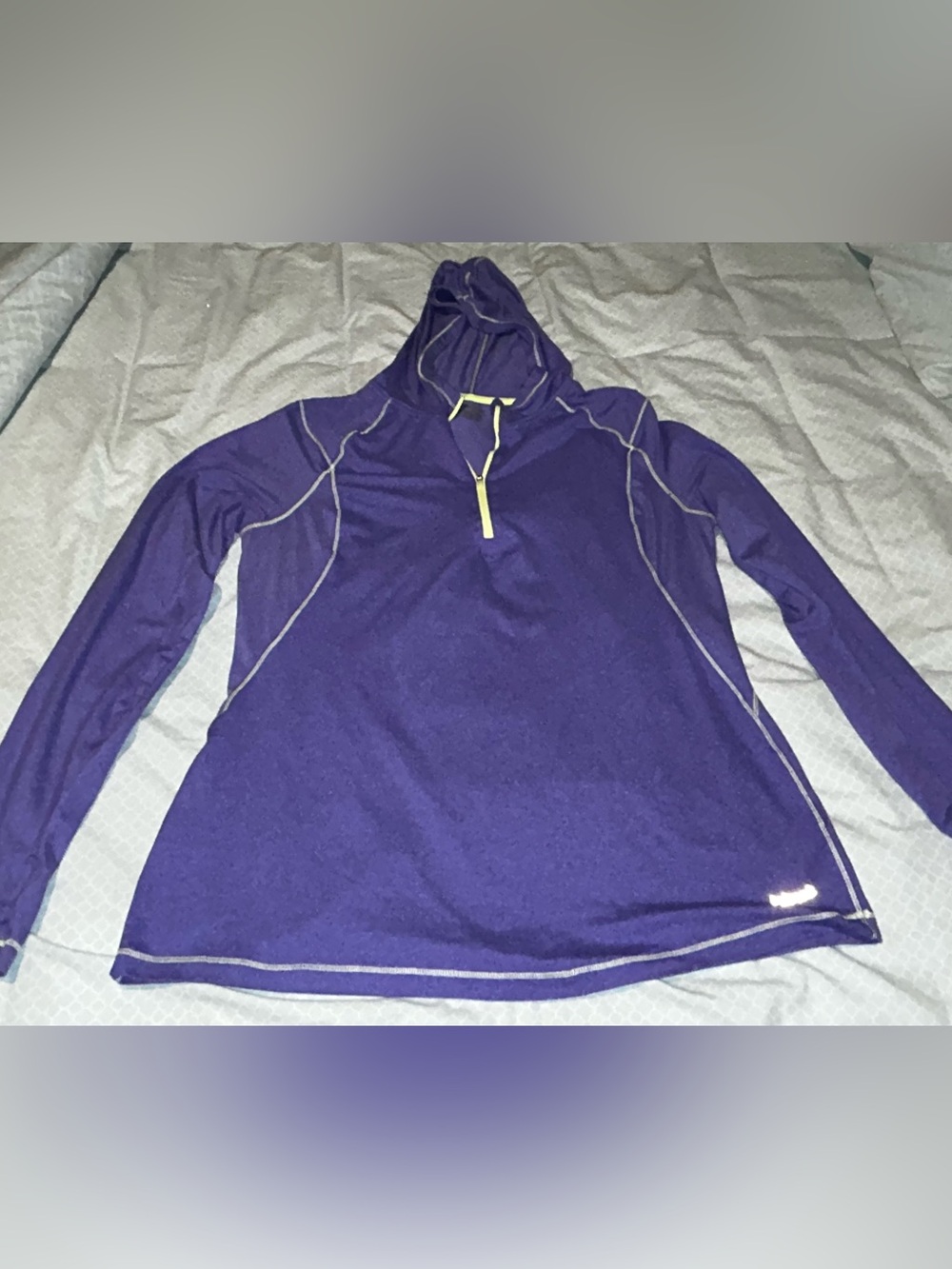 Hind Purple Quarter-Zip Hooded Performance Sweater